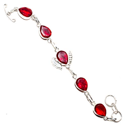 Bracelet grenat rouge SF-1202 en argent, le cadeau idéal