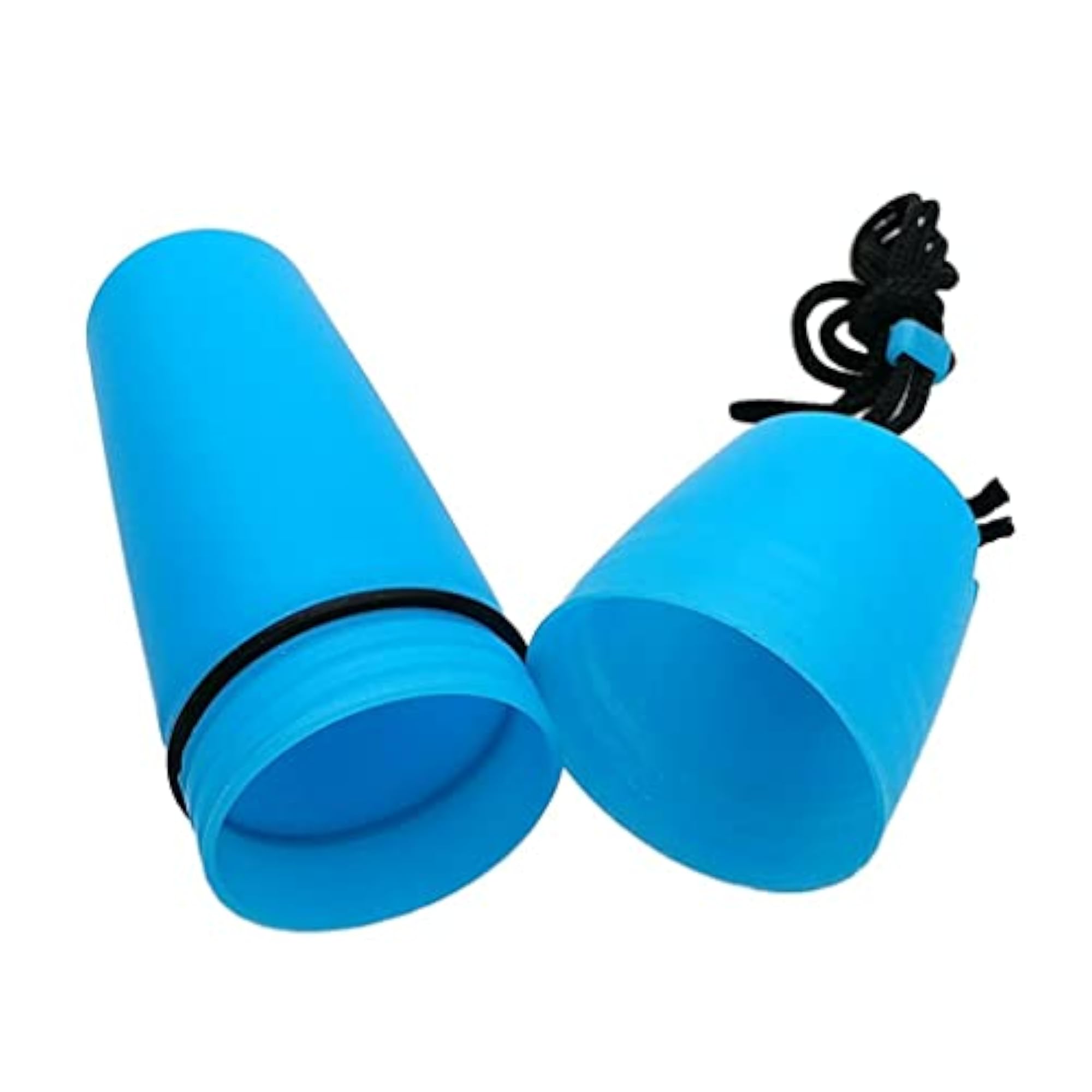 2 Waterproof Capsule Container Bottles for Scuba Diving, Blue