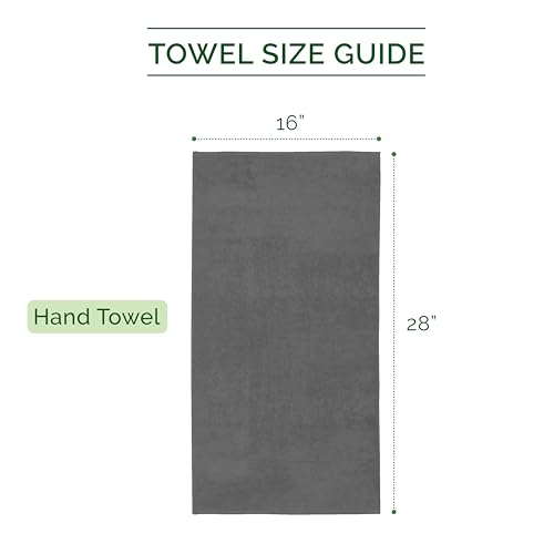 Image of Elegant Comfort Three Line Popcorn Towel Set for Bathroom 16 x 28 inches, Premium Hotel Quality 4-PACK Hand Towels, 100% Turkish Cotton, Soft and Durable, Quick Dry and Highly Absorbent, Charcoal Gray
