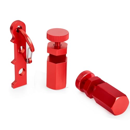 Tall Stair Gauges for Framing Square with Holder and Carabiner Stair Guage Knobs Tool for Circular Saw Stair Guides Perfect for Rafter Gauge Clamps Bright Red Set