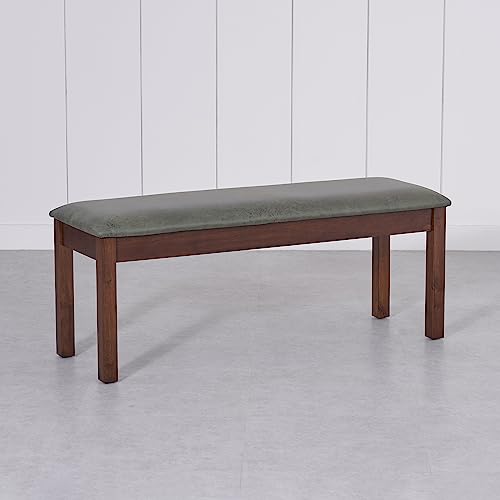 Image of Home Centre Harmony Faux Leather Dining Bench - Green