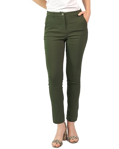 Sandy&Sid Comfort Stretch Work Pants for Petite & Plus Size Women Cropped Ankle Black Business Casual Slacks