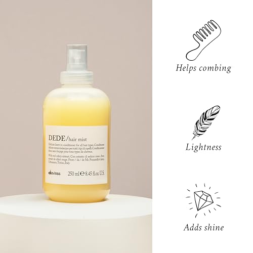 Image of Davines DEDE /Leave-In Hair Mist, Lightweight Conditioner for All Hair Types - Frequent Use Spray to Detangle, Moisturize, and Remineralize with White Hibiscus, Weightless