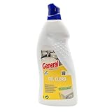 General Professional Gel Cloro Detergente Clorato 1000 ml - Azione Smacchiante e Sbiancante - Formula Viscosa per Superfici Verticali - Uso Professionale HACCP - Flacone 1 Litro