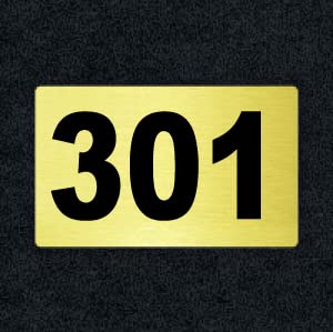 Number Plate 301 Room, Hotel, Hospital, Lodge,Apartment, Flat,Door No,College, Library, Rack Numbers Warehouse, Gold Acrylic Background with Black Letter with PVC Waterproof Sticker-image-43