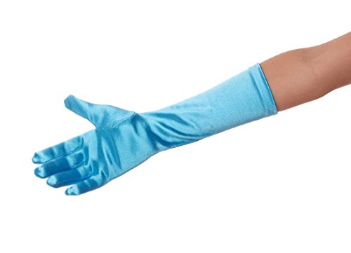 Greatlookz Showstopper Shiny Satin Elbow Length Gloves for Girls (Sky Blue, 8-12)3