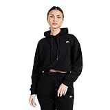 SMILODOX Damen Crop Hoodie Laina, Größe:M, Color:Schwarz