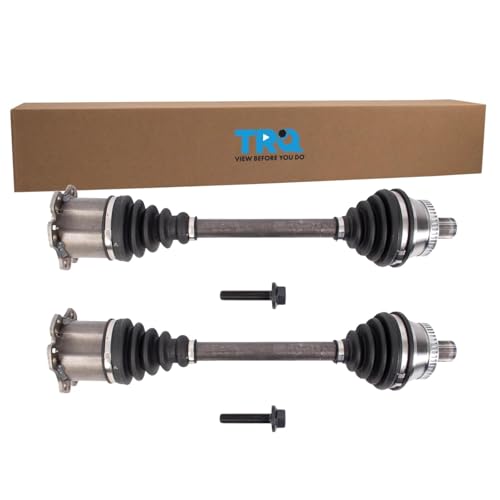 Image of TRQ Front Driver and Passenger Side CV Axle Assembly Set Automatic CVT Transmission Compatible with 2002-2009 Audi A4