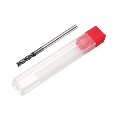 Image of HARFINGTON Carbide Square Nose End Mill Bit 5 /32 inch Cut Dia 4 Flutes TiAlN Coated Milling Cutter for Hardened Steel Metal (5 /32 inch Shank 5 /8 inch Cut Length 2-3 /8 inch Long 30 Degree HRC53-55)