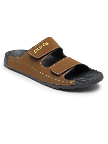 Image of URJO PURE Men's Sliders /Slippers Lightweight Super Flexible Arch Support Durable Anti Skid & Stylish Dailywear Sliders /Slippers for Men (URJO by Welcome)
