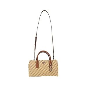 GUESS Simona Satchel Bag Natural/Cognac