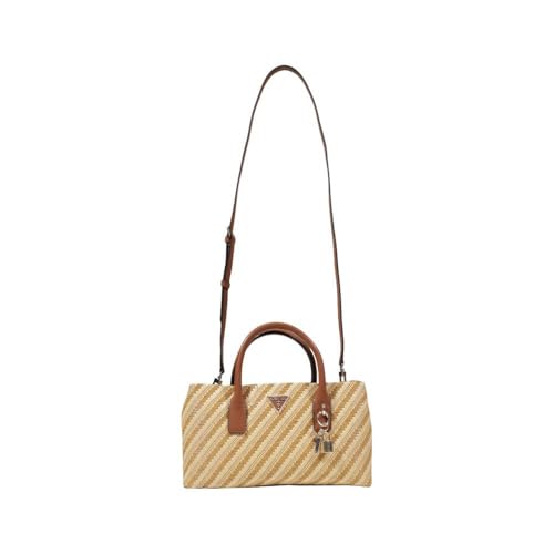 GUESS Simona Satchel Bag Natural/Cognac