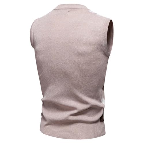 Mens Argyle Sweater Vests Classic V-Neck Sleeveless Pullover Knitwear Vintage Casual Lightweight Knit Sweaters2