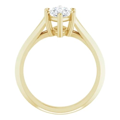 14K Solid Yellow Gold Handmade Engagement Ring 2.00 CT Marquise Cut Moissanite Diamond Solitaire Wedding/Bridal Ring for Woman/Her Beautiful Ring3
