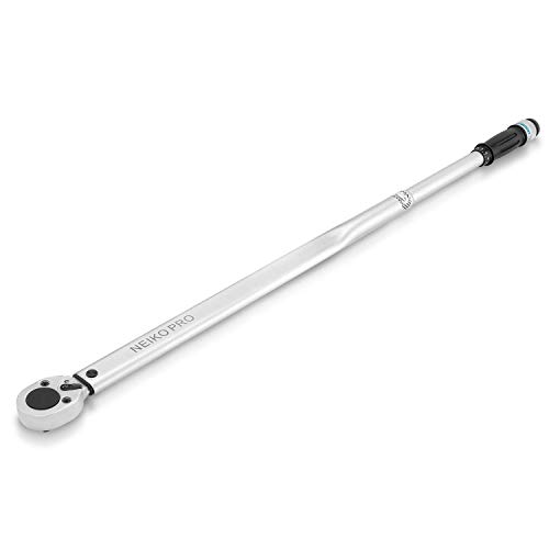 Neiko Pro 03710B 3/4-Inch-Drive Adjustable Sae Torque Wrench With Torque Click Settings Of 100–700 Foot-Pound, Made With Crv Steel, 48-Inch Length #TOP1