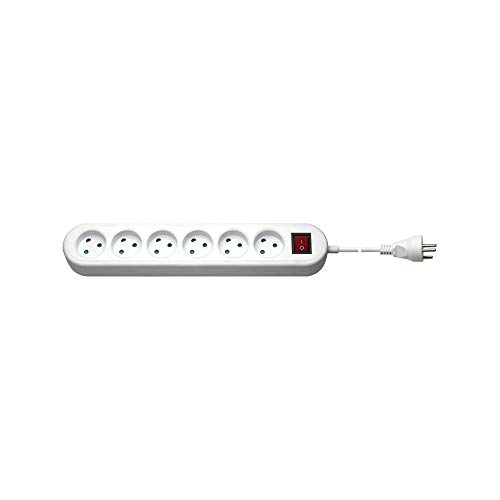 Preisvergleich Produktbild Goobay 77622 6-fach Steckdosenleiste mit Schalter Dänemark, Weiß