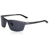 SUNGAIT Classic Polarized Sunglasses Rectangle Metal Frame for Men (Gunmetal Frame Gray Lens)