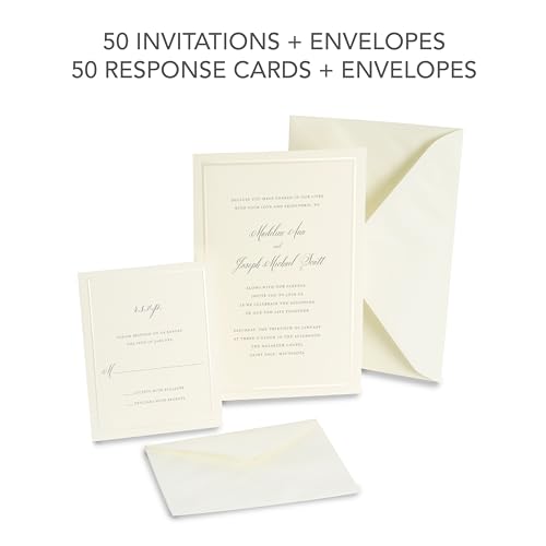 Gartner Studios 61007 Invitation Kit, Ivory, Pearl Foil Border