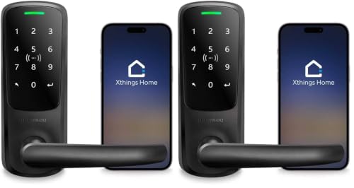 Image of ULTRALOQ Latch 5 Built-in WiFi Smart Lock with NFC, 5-in-1 Keyless Entry Door Lock with Touch Digital Keypad, Smart Handle Lock, App Control, Black (Pack of 2)