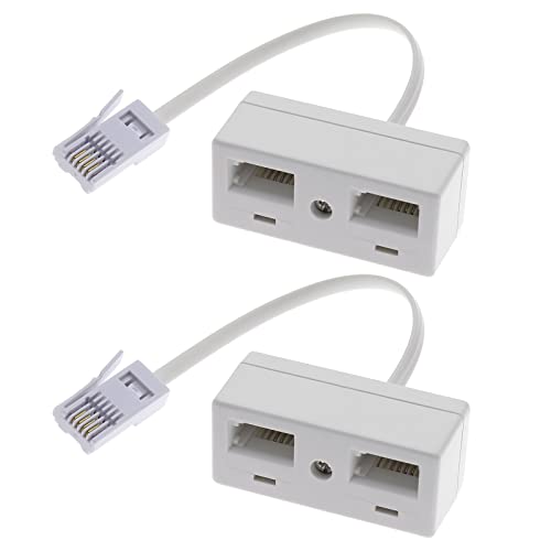 Create idea Divisor de teléfono de 2 vías BT adaptador de enchufe de teléfono RJ11 BT macho a 2 hembras adaptador de enchufe de teléfono doble estándar británico distribuidor de teléfono