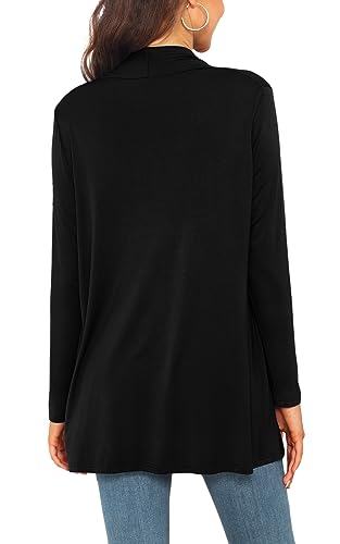 Womens Lightweight Summer Cardigan Casual Drape Soft Open Front Short Sleeve Cardigans with Pockets High Low Hem4