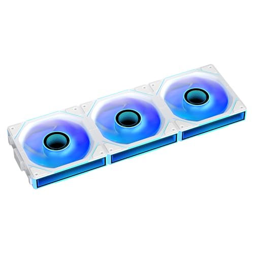 Image of Interstellar V1 120mm Case Fan, Infinity Mirror Module Daisy-Chain 5V ARGB PWM PC Fan Triple Pack Suitable for Computer Case & CPU Cooling(White-3 Pack)