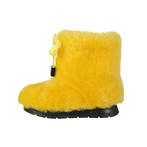 Girl's fur winter boots,yellow sheepskin fur toddler boots, girls snow boots, kids mukluks, yeti boots for kids, children winter shoe3