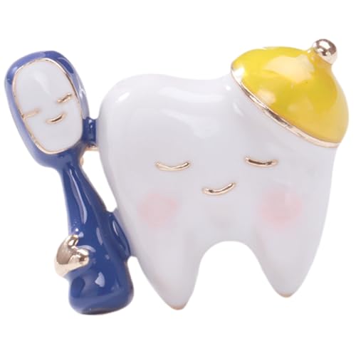 TEHAUX Broche Esmaltado Amarillo para Mujer Pin Decorativo Pequeño y Ligero para Mochilas y Ropa Accesorio Estético Adecuado para Promover Hábitos de Higiene Bucal