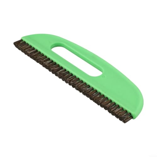 Cepillo verde para papel tapiz con mango ergonómico para alisar papel tapiz y aplicación de calcomanías, cerdas largas para aletas profesionales (2 filas)