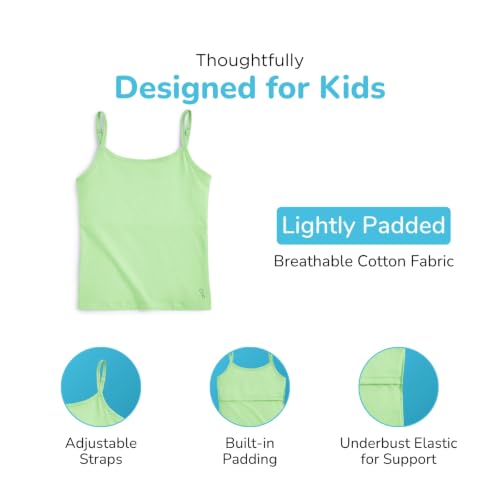 Image of YouGotPlanB Cotton Padded Camisole | Pack of 1 | Ages 8-16 Years | Built-in Light Padding | Full Coverage | Ideal for School