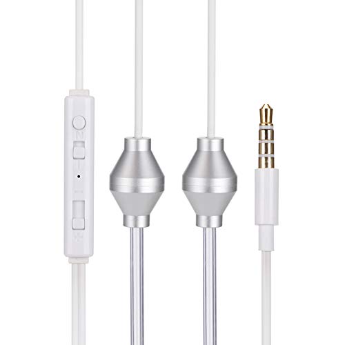 Auricular en Espiral Doble para Teléfono Móvil de 3,5 Mm Auricular con Tubo Acústico de Aire Antiradiación Proporciona un Sonido Excesivo de Primera Clase para Ambas Llamadas