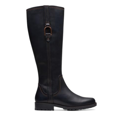 Image of Clarks 261749554095 Aspra Hi Black Leat Ladies' M120