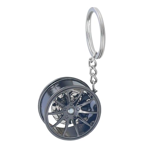 jopiuieo Porte-clés moyeu de roue de voiture | Porte-clés en forme de moyeu de roue de voiture en alliage de zinc pour sacs à dos, sacs à main, clés de...