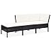 Produktbild vidaXL Gartenmöbel 3-TLG. mit Auflagen Lounge Sofa Sitzgruppe Garten Garnitur Gartensofa Gartenset Mittelsofa Fußhocker Ecksofa Poly Rattan Schwarz