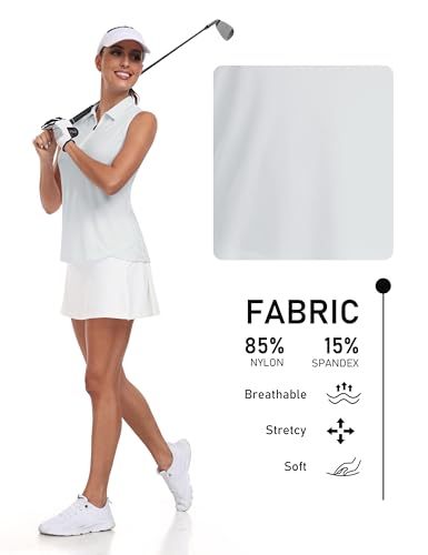 Image of AIRIKE Golf Polo Shirts for Women Sleeveless Summer Sports Athletic Fashionable Workwear-Quick Dry Womens Tank Tops