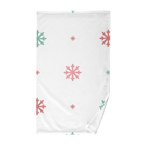 GuoChe Toalla de baño pequeña con copos de nieve, 40,6 x 71,1 cm