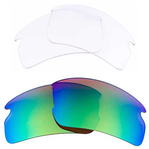 LenzFlip 2色セット Oakley Flak 2.0 アジアンフィット 偏光 透明 交換レンズ オークリー フラック 2.0 Asian Fit