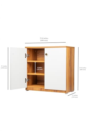 Image of Engineered Wood Shoe Rack - Stylish, Durable & Space-Saving Shoe Storage Organizer for Home & Office Use (L 60 x B 32x H 60 cm) (SHEESHAM & White, 3 Shelves) DIY