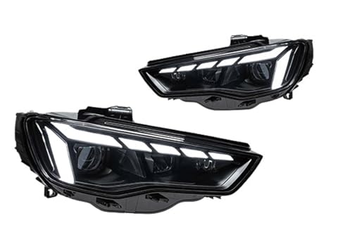 OUVECR Lámpara Coche Montaje Para Para A3 8V Sedán Spor 2013 2016 Faros Delanteros S3 DRL Señal Giro Luz Alta Lente Proyector Angel Eye(Xenón,RHD)