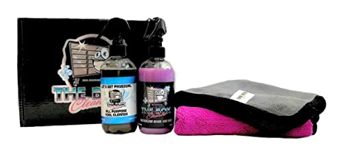 THE BOX CLEANERS Kit completo de limpieza de caja de herramientas y herramientas | Lavado y cera sin agua | Toallas de microfibra | Garage Essentials | Limpiador de herramientas multiusos | Paquete de