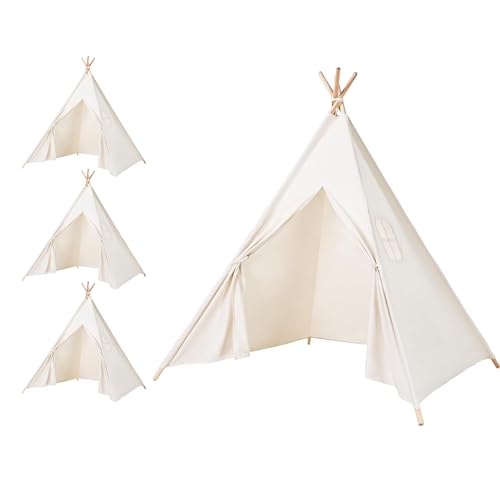4 Pack Teepee Tent for Kids Indoor Sleepover Tents for Girls...