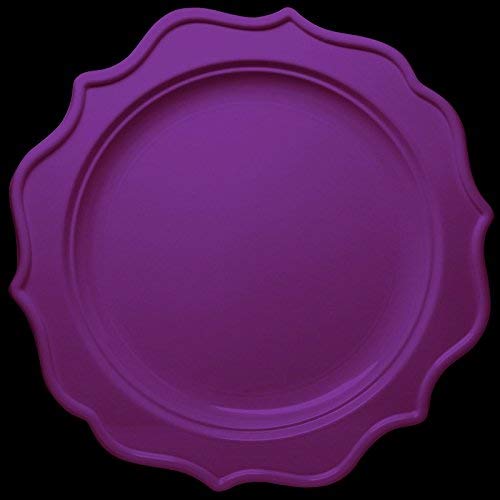 image for Tiger Chef 144-Pack Purple Color Round Scalloped Rim Disposable Plasti