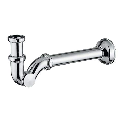 Sifone di Scarico per bidet sospeso, Acciaio Cromato, attacco universale 1'1/4
