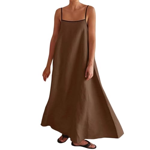 Robe longue élégante d'été fluide chic à fines bretelles pour tenue de voyage