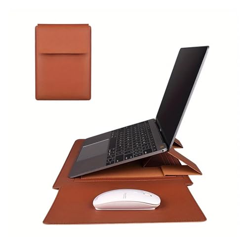 Housse de rangement ordinateur portable et support ventilé marron pour le bureau