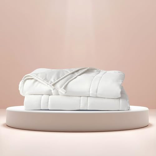 Baloo Weighted Blanket for Adults 15 lb Full/Queen (Pebble White...