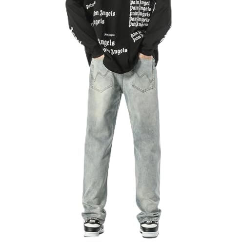 Jeans Pants Trousers Denim Spring and Autumn Embroidered Descendants Conical Versatile Casual Loose Classic Retro Washed Used