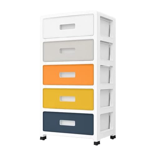 Plastic Drawer Storage Cabinet Toys Storage Box 5 Layer with Wheels containers for Kitchen Bathroom Storage Cabinet for Clothes Toys Bedroom