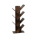 C&AHOME 7-Shelf Tree Bookshelf, Bookcase, Bamboo Book Rack, Storage Shelves in Living Room, Free-Sta