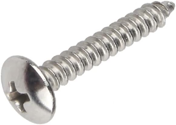 Oneyijun20 Pcs M5 x 16mm Self Tapping Wood Screws 304 Stainless Steel Mushroom Round Flanged Head Fasteners Drilling Screw Silver